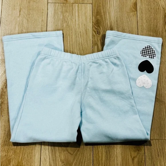NWT Abercrombie Kids Light Blue Heart sweatpants - Picture 3 of 4